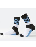 Blaue Herrensocken mit Schachbrettmuster SM36 – Online-Shop – Boutique